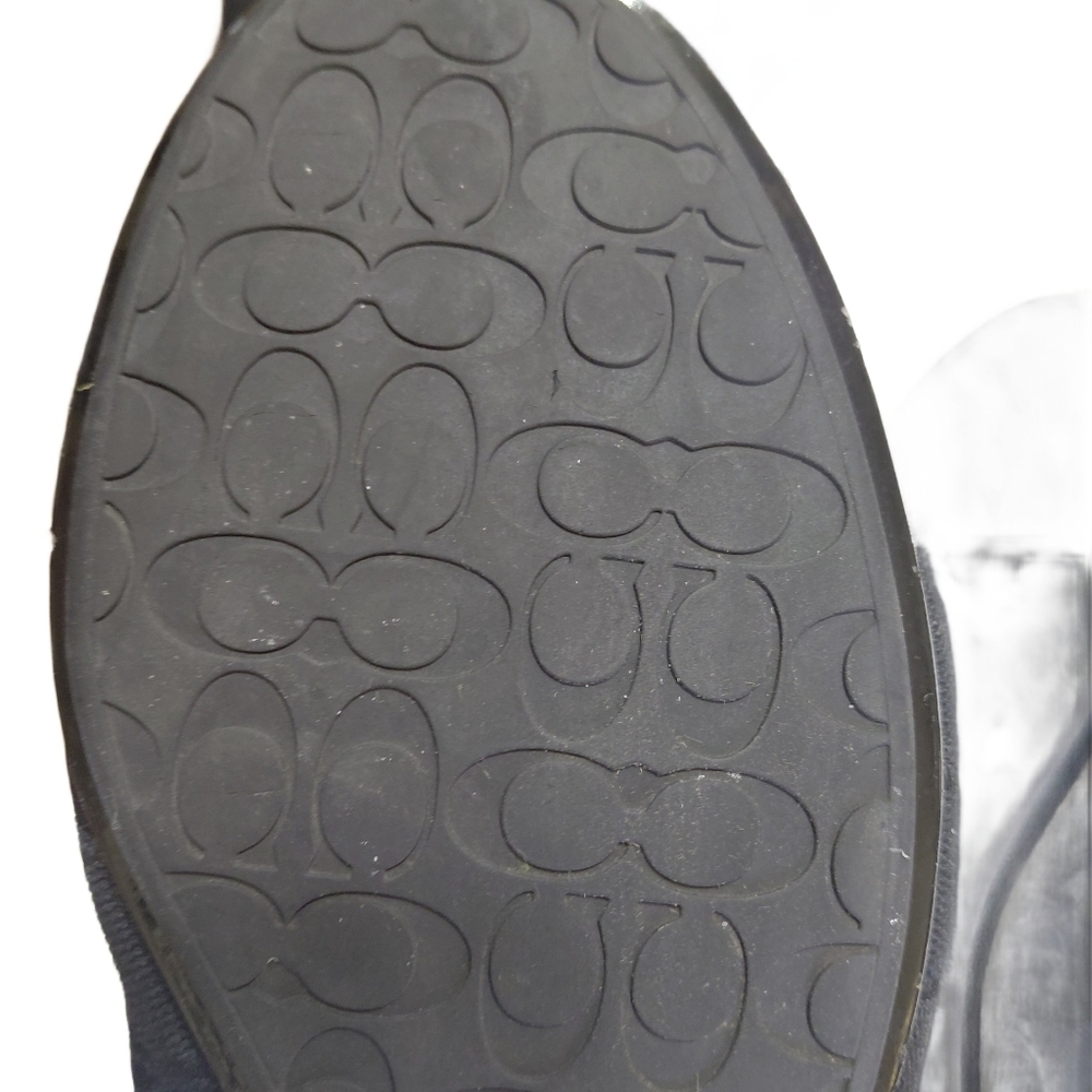 Coach Poppy Black Jacquard Flats with Floral Rhinestone Detail Size 9.5 - Picture 10 of 11